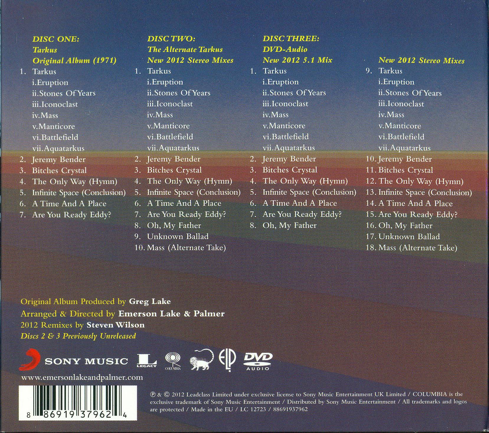 Emerson, Lake and Palmer Tarkus 2cd [ak d]